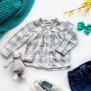 SOLD ON XP Oshkosh B'gosh Plaid Ruffle Top 18M